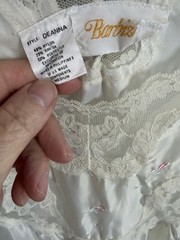 Vtg Barbizon Mid Length Nightgown Ivory pink rose Sexy Light Negligee Cottage M