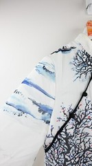 Vintage 100% silk tunic with mandarin collar and frogsweb closure size L/UK14