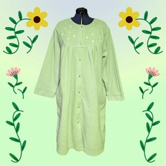 CHANCE ENCOUNTERS Green Granny Pink EMBROIDERED Floral Nightgown PLUS Women 2X