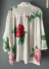 Vintage Clovis Ruffin Boutique Blouse XL Floral Cotton