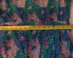 Designer Norah Noh VTG Silk Women Dress Sz 8P Impressionist Blue Green Chic Midi