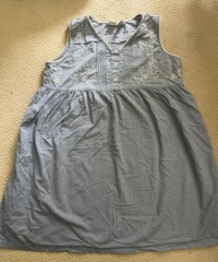 Vtg Gilligan O’Malley Nightgown Dress Blue Ruffles Cottage Core Cotton L