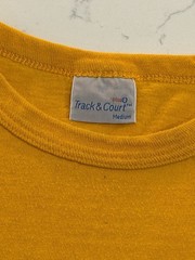 Vintage 80s 90s Track & Court Single Stitch Graphic T Shirt Yellow Sports Medium