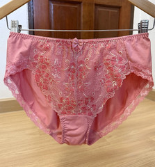 Vintage Silky Polyester Panty Sissy Bikini Nylon Floral Lace Briefs Hip 40-43″