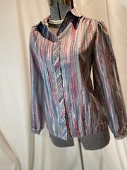 Vintage 70’s Disco Shirt By Lady Arrow Size M Medium Secretary Style Or Club