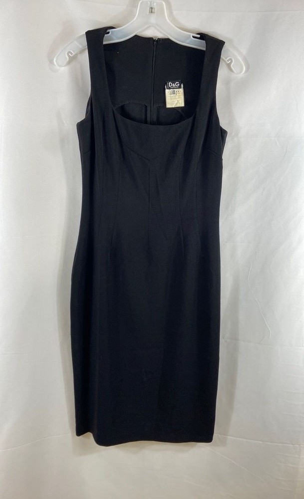 Vintage 90s D&G Dolce & Gabbana Women’s Black Cutout Sheath Dress IT 44