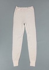 Vintage Lady Arctex Cotton Blend Off-White Waffle Knit Thermals Long Johns Sz L