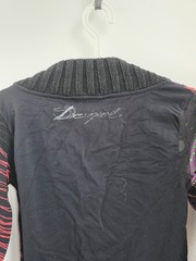 Vintage 2000s Desigual Cardigan, Colorful Patchwork Knit Jacket, Y2K Long Tunic