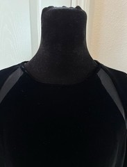 Vintage GENNY Black Velvet Long Sleeve Dress, Italian Size 46, Signed