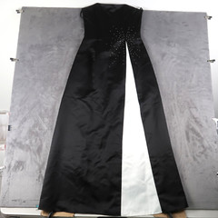 Vintage 80s Gunne Sax Jessica McClintock Black Crystal Prom Party Dress Size 5