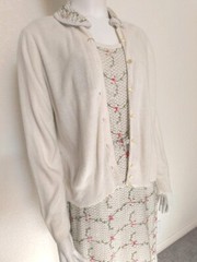 Vtg 1950s L’Aiglon Designer Embroidered Dress-Sweater Set, Sz 8-10