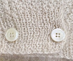 Vintage LINDA ALLARD for ELLEN TRACY Hand Knit Mohair Bl. Cardigan Vest L Ivory