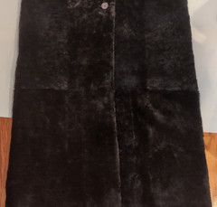 BLACK Sheepskin FULL LENGTH COAT LARGE Shearling