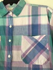 Vintage VENEZIA Women’s Button Down Plaid Pastel Mom Top 18/20