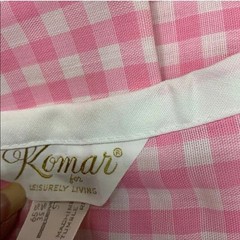 Vintage Komar Dress Pink White Large Pockets Zip Front Size L NOS Made in USA