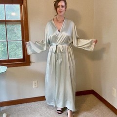 Vintage 90s Romantic Ethereal Pale Blue Robe Jones New York Size Large