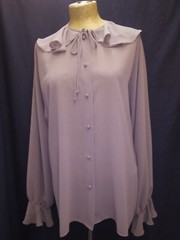 Vintage 1980’s Mauve Crepe Poly Blouse by Halston VI Size 12