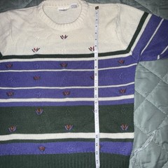 Vintage Country Suburban Womans Knit Sweater Grandma Sz L EUC Retro Old School
