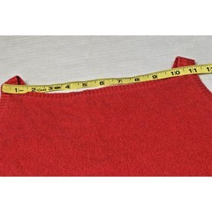 Vintage Knit Tank Top White Stag Size M 90s Red Ramie Cotton Stretch V-Neck