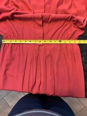 VTG 1980s Liz Claiborne Rayon Dress 12 Terracotta Coral Mock Neck Retro A-Line M