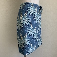 Tommy Bahama Mystic Hawaiian Silk Sarong Wrap Skirt Size S Blue Palms Tropical