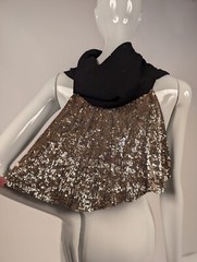 HOLLYWOOD GLAM ART DECO 1930’S SILVER SEQUIN COLLAR DICKIE FOR DRESS