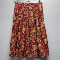 VTG The Villager – Women’s Size 8 Paisley Pleated Midi Skirt – Made In USA