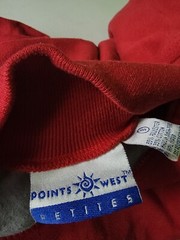 Vintage Sweater Size 8 Points West Petites Red Pullover 1/4 Zip 90s