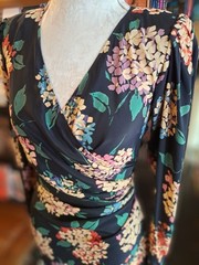 Vintage Designer Ungaro Hydrangea Print Dress | 1980s | Made in Italy | Size XS