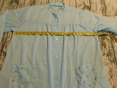 VTG 3 PIECE PAJAMA SET 1960’s BABY DOLL TOP PANTS ROBE EMBROIDERED FLOWERS sz L