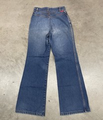 VTG 1970s Chemin De Fer Embroidered Talon Zip Denim Jeans