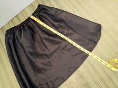 Vintage FARR WEST Shiny SATIN Half SLIP Skirt Black Wet Look Med #152-17