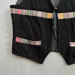 Vintage Southwest Native Peyote Inspired Black Vest Medium