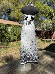 Vintage 1970s Aldens Fashions Floral Halter Maxi Dress