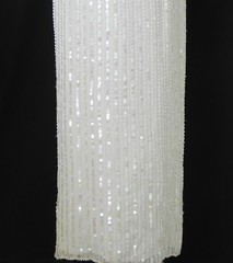 Landa Sequin/Beading Dress Rare Floor Length Silk Ivory Open Back Size12(US10)