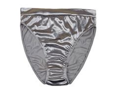 Ultra High Leg Satin Panty Silver 3XL
