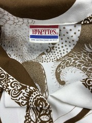 Vintage 70s Pykettes Women’s L Brown White Paisley Short Sleeve Retro Fashion