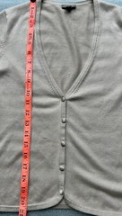 Vintage Ann Taylor Silk Blend V-Neck Button-up 3/4-Sleeve Cardigan, Tan XS