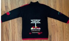 Vintage 1980s Karen Scott Handknits Vegetable Garden Turtleneck Sweater Women M