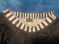 Beetlejuice x Unique Vintage Black Skirt White Striped Waistband, Size M