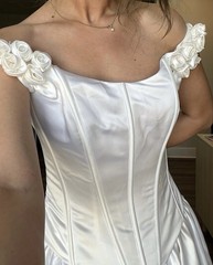 BEAUTIFUL Vintage 1990s Basque Waist Moonlight Wedding Dress Fits Like A 6