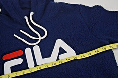 Vintage Fila Sweatshirt Fleece Hoodie Size S 90s Navy Blue FILA Logo Soft Fluffy