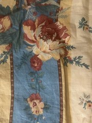 90s Vintage Ralph Lauren Country Linen Rose Floral Button Front Maxi Skirt 14
