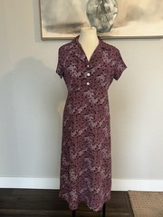 Vintage Jody California Y2K 1990’s Purple Floral Empire Waist Dress Size 9 / 10