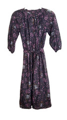 Jean Leslie Granny Dress Size Small Belted Sheer Floral Peasant Vintage 1980s