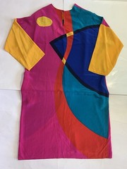 Styled by Mister C Vintage 1980’s Silk Dress Color Block Statement Piece Sz 22