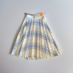 Vintage 1960-70’s NOS Pleated Wool Skirt Pastels PREPPY Schoolgirl Unused M/L