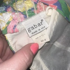 Vintage GaBar Cotton Play Swim Suit Sz 18 Union Label Pretty Tulips Built Bra