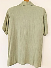 Vintage Betsy’s Things Green Short Sleeve Shirt Shoulder Pads Retro Blouse