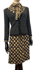 Vintage Adolfo 3-Piece Suit — Jacket, Silk Blouse & Skirt